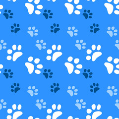 Vector seamless pattern with cat or dog,kitten or puppy footprints. Can be used for wallpaper,fabric, web page background, surface textures.