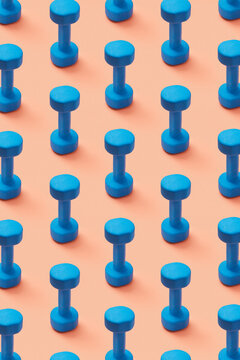 Sporty pattern from vertical dumbbells