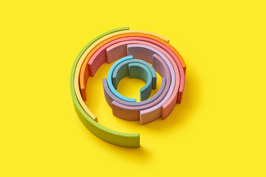Wooden colorful creative constructor.