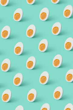 Creative pattern from egg halves.