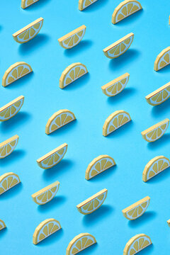 Handmade paper lemon slices pattern.