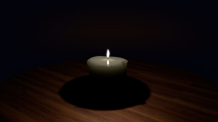 Obraz na płótnie Canvas candle on a wooden table