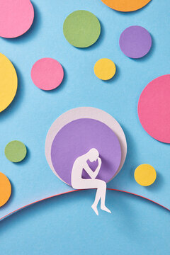 Handmade paper thinking man.