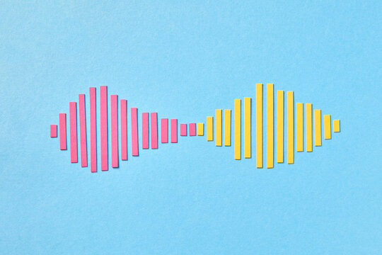 Handmade diagram from colorful paper.