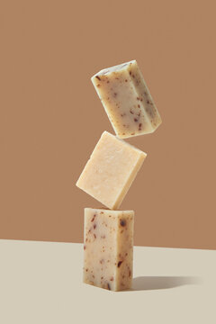 Pyramid from floating natural soap.
