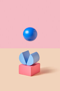 Plastic geometric three-dimensional figures.