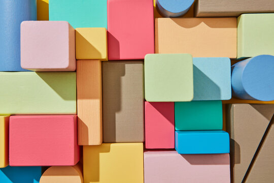 Close-up geometric background from blocks.