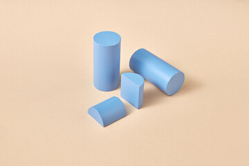 Constructor from wooden geometric color figures.