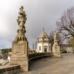 Fototapeta na wymiar close up view of the statues at the Bom Jesus do Monte Sanctuary in Braga