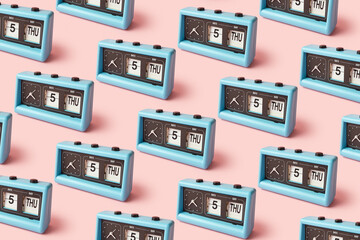 Retro flip clocks horizontal pattern.