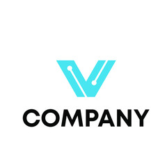 v logo