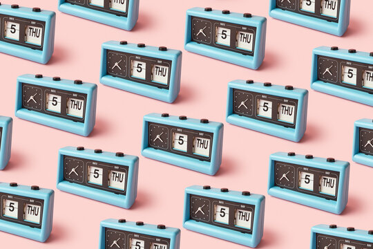Retro flip clocks horizontal pattern.