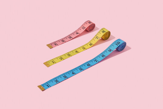 Set from colored tapes measure.