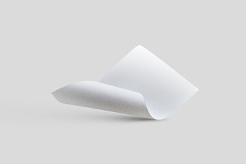 Mock-up blank curved papper sheet.