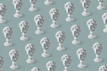 Gypsum heads of curly cupid pattern.