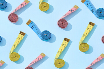 Horizontal pattern from color measuring tapes.