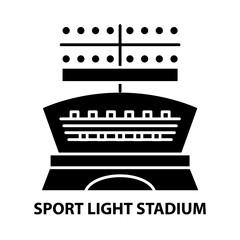 sport light stadium icon, black vector sign with editable strokes, concept illustration