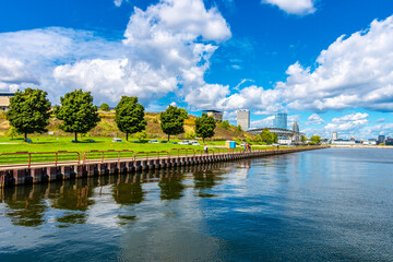 Fototapeta na wymiar Milwaukee waterfront view in Wisconsin State