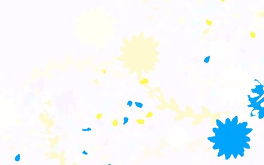 Light Blue, Yellow vector abstract backdrop with flowers