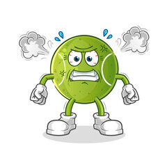 tennis very angry mascot. cartoon vector