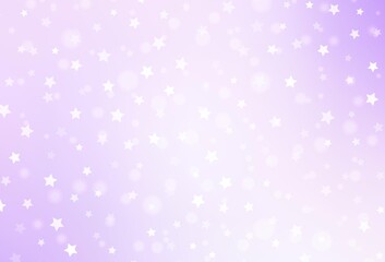 Light Purple vector template with ice snowflakes, stars.