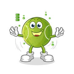 tennis full battery character. cartoon mascot vector