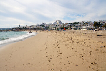 Fototapeta na wymiar View over the little coastal village of Praia da Luz next to Lagos in Portugals Algarve
