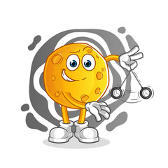 moon hypnotizing cartoon. cartoon mascot vector