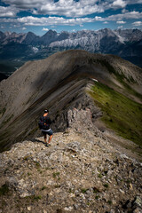 Fototapeta premium hiker on the top of mountain