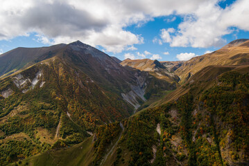 Beautiful mountains from the Gudauri viewpoint in Georgia