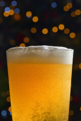 Closeup Pint Of Beer with Bubbles