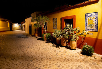 Oaxaca, Mexico, Scenic old city streets and colorful colonial buildings in historic city center.