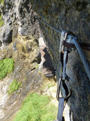 Hausbachfall via ferrata in Reit im Winkl, Bavaria, Germany