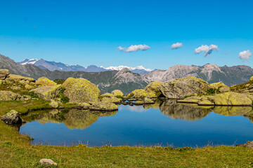 landscape with lake and mountains