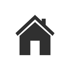 Home icon, house symbol, flat graphic design template, web sign, vector illustration