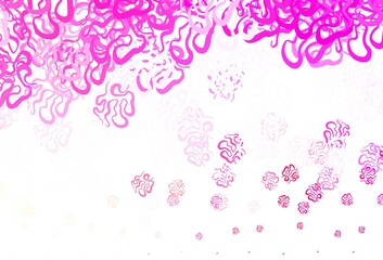 Light Pink, Yellow vector texture with abstract forms.