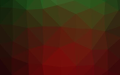 Dark Green, Red vector abstract mosaic pattern. Shining colored illustration in a Brand new style. Textured pattern for background.