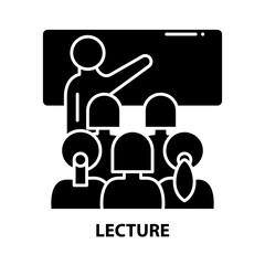 lecture icon, black vector sign with editable strokes, concept illustration