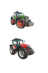 Front loaders for use in various areas of modern production. Isolated on white