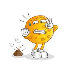 moon with stinky waste illustration. character vector