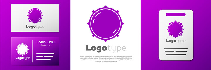Logotype Dial knob level technology settings icon isolated on white background. Volume button, sound control, analog regulator. Logo design template element. Vector.