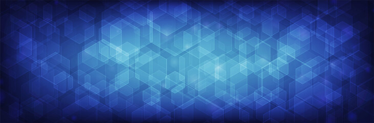 Fototapeta na wymiar Hexagon blue background. Neutral futuristic vector backdrop