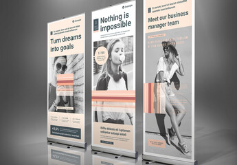 Roll-Up Banner Template with Pale Peach Accents