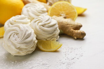 Tasty zephyr with ginger and lemon