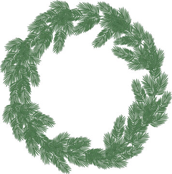 Vector Image Of A Simple Christmas Tree Wreath