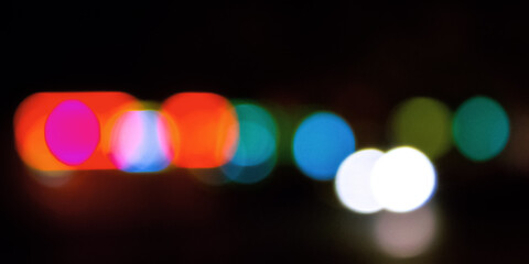 abstract background of street lights. de focused image with bokeh effect