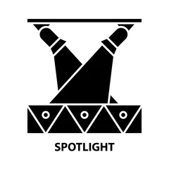 Keuken spatwand met foto spotlight symbol icon, black vector sign with editable strokes, concept illustration © Nina