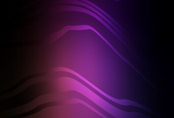 Dark Purple, Pink vector backdrop with curved lines.
