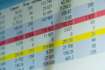 Stock exchange market chart, Stock market data on LED display. Business analysis concept.