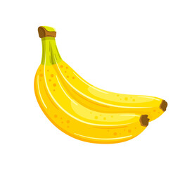 Yellow bananas isolated on a white background